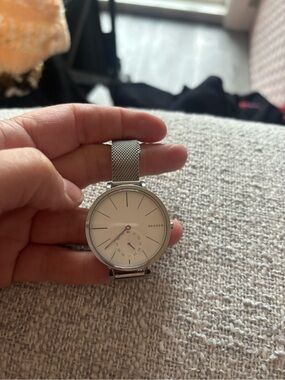 Skagen womens Silver Mesh Strap Watch - Silver Dial